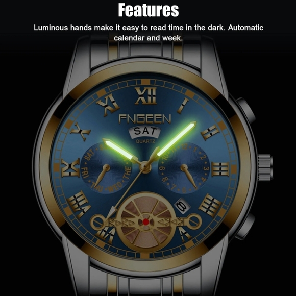 ๐ฅ Waterproof Men's Quartz Watch Tourbillon Dial Stainless Steel ๐ฅ๐ฏ - Picture 4 of 8